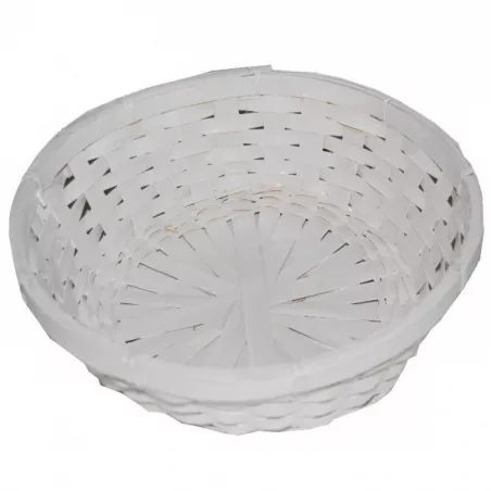Corbeille en bambou blanche 24 cm de diamètre