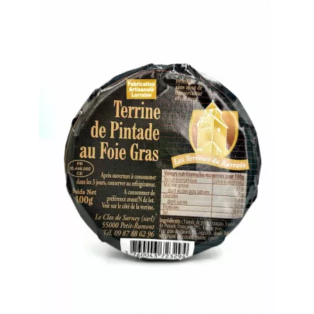 Terrine de pintade au foie gras - Les Terrines du Barrois 100g