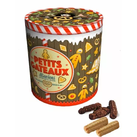 Boite métal garnie de biscuits Alsacien