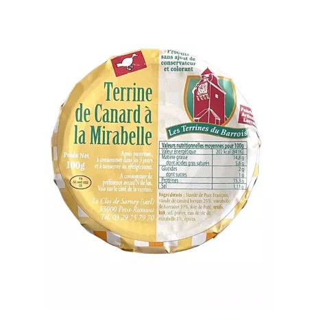 Terrine Canard et Mirabelle
