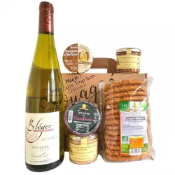 Coffret Gourmand Le Joyeux Alsacien - Découvrez les délices authentiques de  l'Alsace dans ce coffret cadeau exceptionnel.