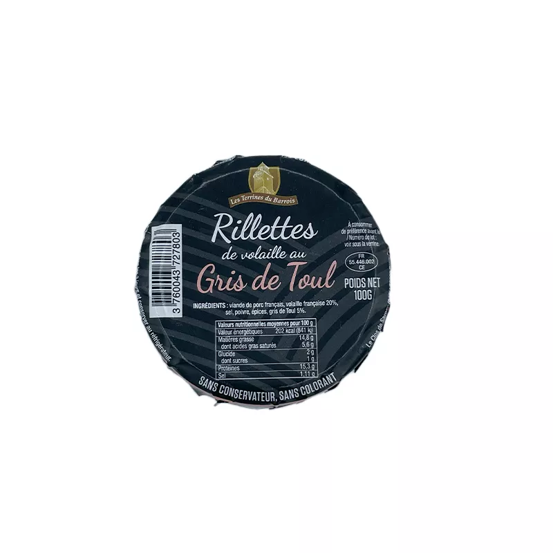 Dégustez des Rillettes de Volaille Gris de Toul - 100g