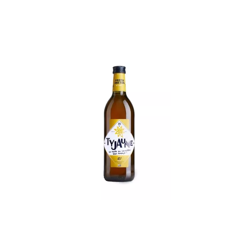 Pastis Breton Ty Jaune en bouteille avec étiquette distinctive