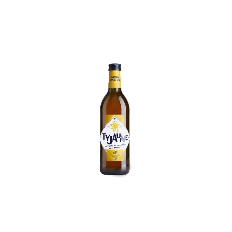 Pastis Breton Ty Jaune en bouteille avec étiquette distinctive