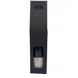 Valisette carton kraft/noir de présentation 1 bouteille avec poignée - 1 Valisette carton kraft/noir de présentation 1 bouteille avec poignée - 1