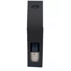 Valisette carton kraft/noir de présentation 1 bouteille avec poignée - 1