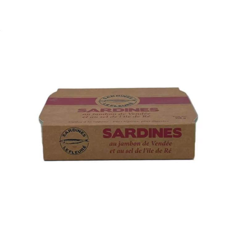 Sardines au Jambon de Vendée et au Sel de l'Ile de Ré 115g Sardines au Jambon de Vendée et au Sel de l'Ile de Ré 115g