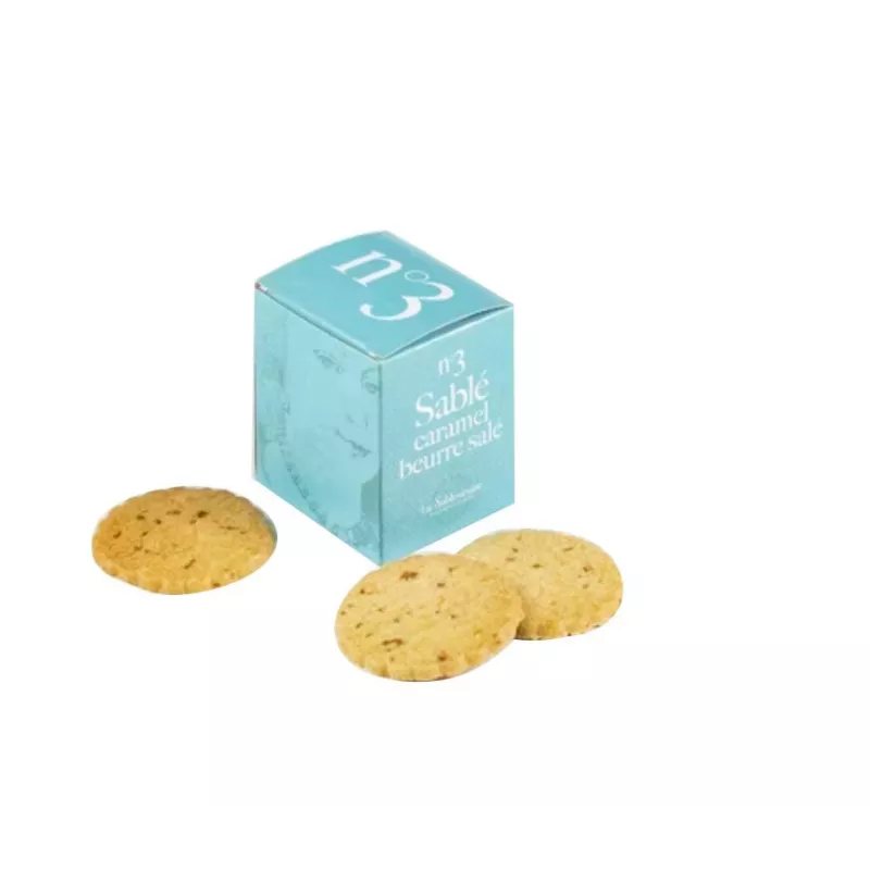 Sablés pépites de caramel beurre salé Mini cube n°3 - LA SABLESIENNE - 1