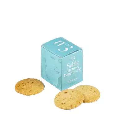 Sablés pépites de caramel beurre salé Mini cube n°3 35g - LA SABLESIENNE