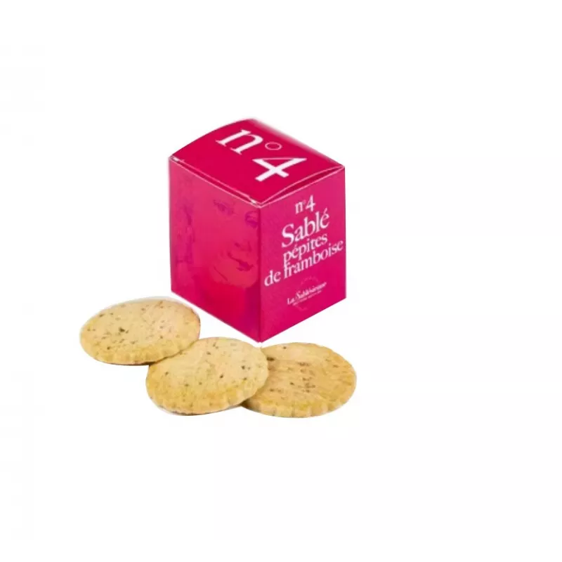 Sablés pépites de framboise Mini cube n°4 35g - LA SABLESIENNE 