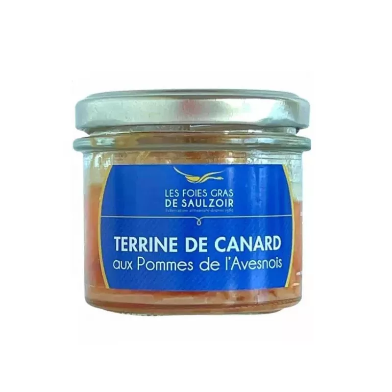 Terrine de Canard aux Pommes de l'Avesnois 90g, spécialité artisanale du Nord de la France.