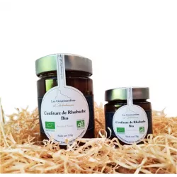 Confiture de Rhubarbe Bio 170g - Gourmandises du Bonhomme | Confiture artisanale, équilibre sucré-acidité, 100% naturelle