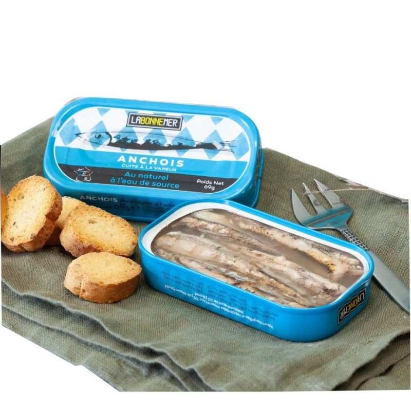 Anchois Au Naturel à l'Eau de Source 69g 