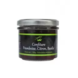 Confiture Framboise, citron, basilic 130g - Atelier Jeantaine - 1