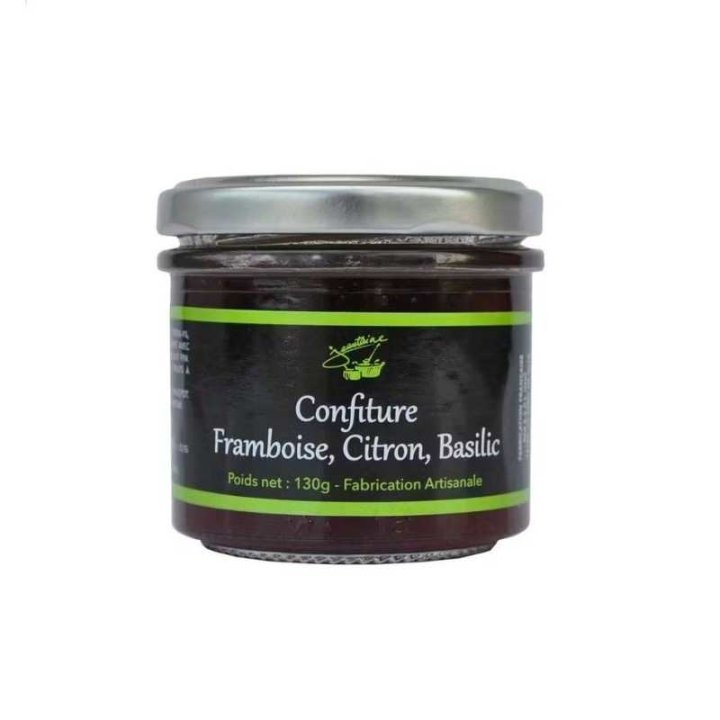 Confiture Framboise, citron, basilic 130g - Atelier Jeantaine - 1