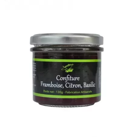 Confiture Framboise, citron, basilic 130g - Atelier Jeantaine