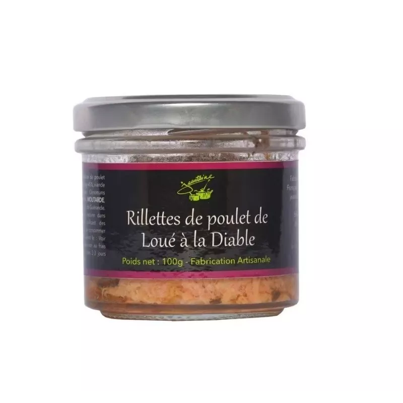 Rillettes de poulet de Loué à tartiner sur du pain