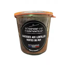 Saucisses aux lentilles vertes du Puy - Toupine et Cabesselle : Un délice traditionnel et savoureux