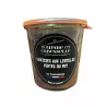 Saucisses aux Lentilles Vertes du Puy 400g dans un bocal en verre, prêt à être dégusté.