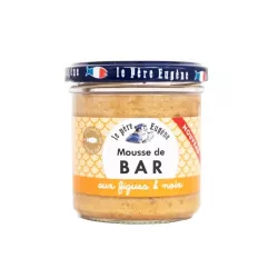 Pot de mousse de bar aux figues et noix 110g, création artisanale bretonne.