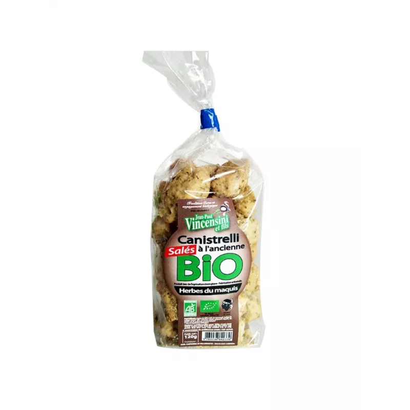 Canistrelli Bio salés aux Herbes du Maquis -  Jean Paul Vincensini et Fils - 1