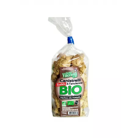 Délicieux Canistrelli Bio salés aux Herbes du Maquis - 120g