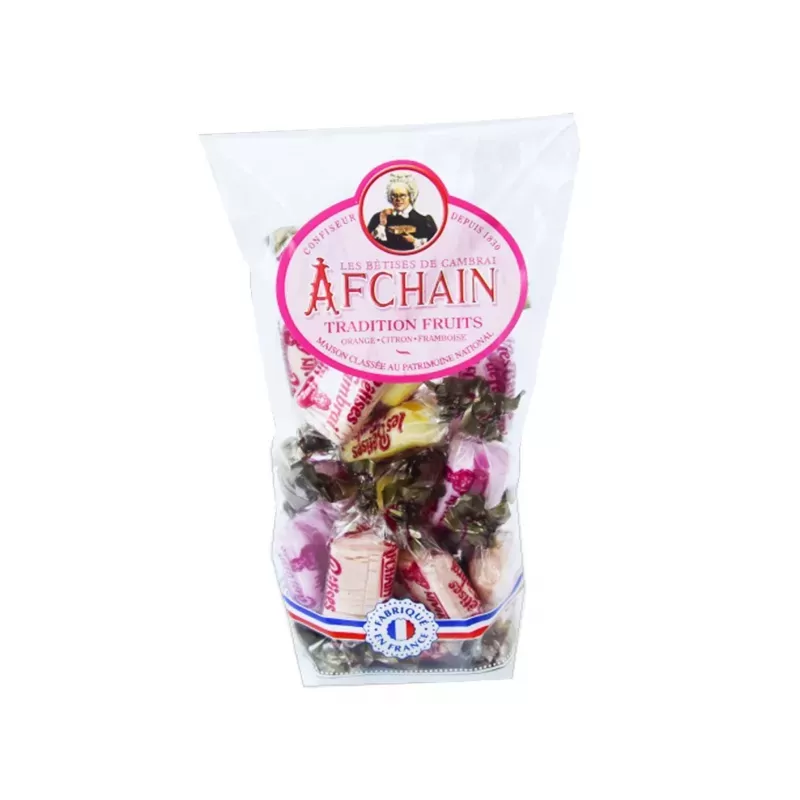 Sachet Bêtises de Cambrai aux Fruits 125g -AFCHAIN - 1