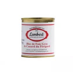 Bloc de foie gras de canard 125g Maison Lembert - Foie Gras artisanal