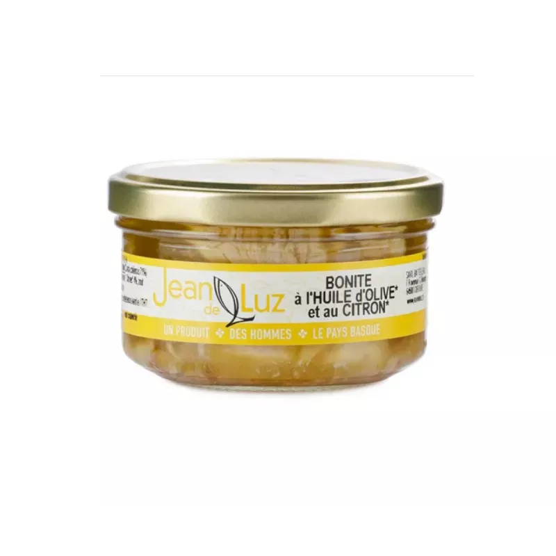 Filet de Bonite à l'Huile et Citron Bio 140g en pot
