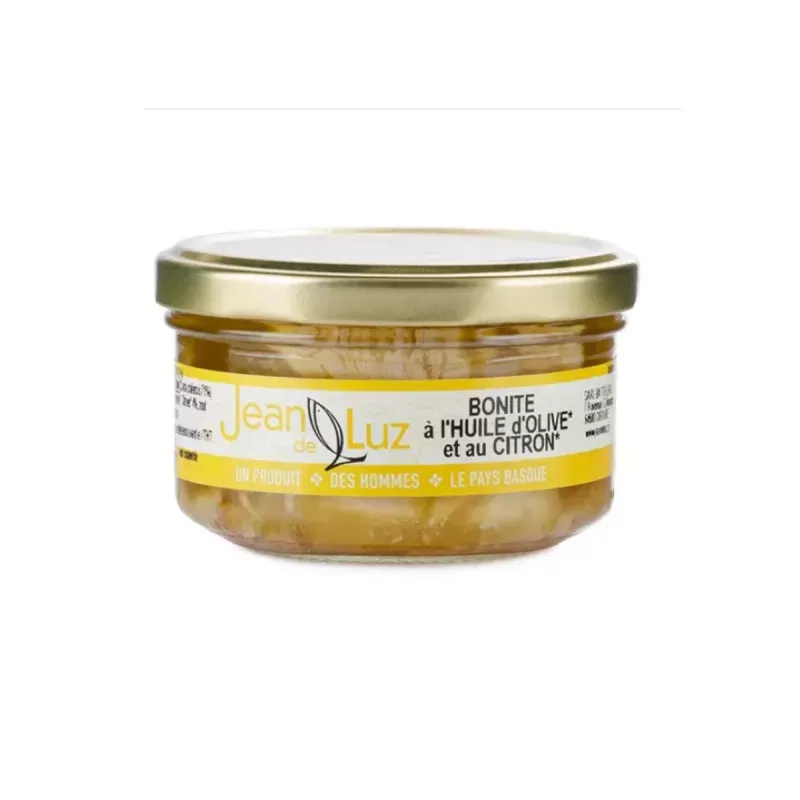 Filet de Bonite à l'Huile et Citron Bio 140g en pot