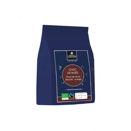 Thé noir Choc de Noël - Éclat de fèves de cacao, thé noir, épices et agrumes (Mini sachet 40g) 