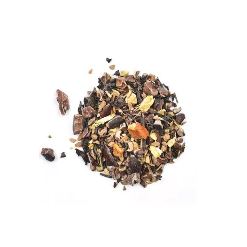 Thé noir Choc de Noël - Éclat de fèves de cacao, thé noir, épices et agrumes (Mini sachet 40g) 