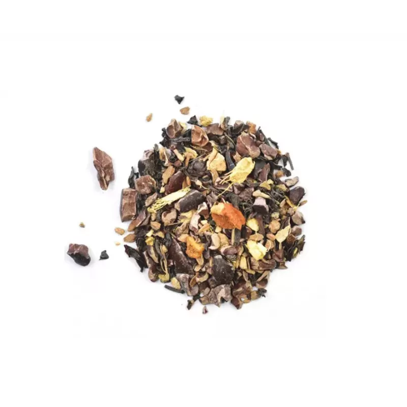 Thé noir Choc de Noël - Éclat de fèves de cacao, thé noir, épices et agrumes (Mini sachet 40g) 