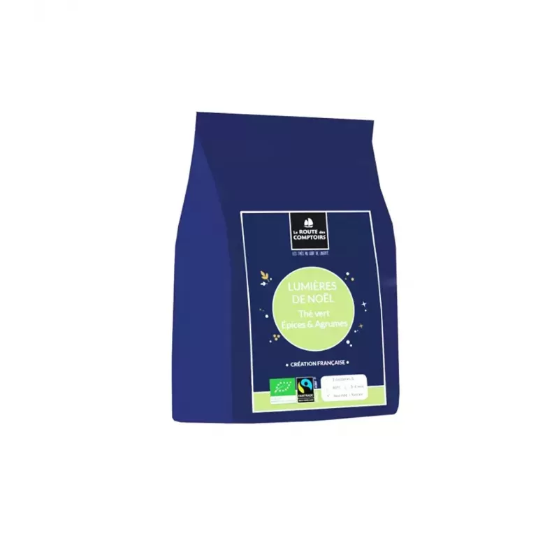 Thé vert Lumière de Noël - Épices et agrumes (Sachet 30g)