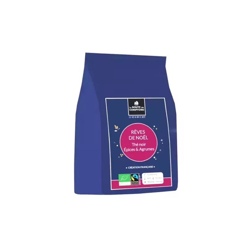 Sachet de Thé noir Rêves de Noël - Épices et Agrumes, mini sachet de 30g