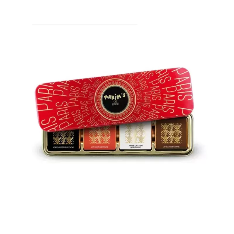 Plumier métal avec 8 carrés chocolat assortis 39g - 1