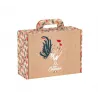 Valisette en carton kraft rectangle ouverte montrant l'intérieur spacieux 41x34x12 cm