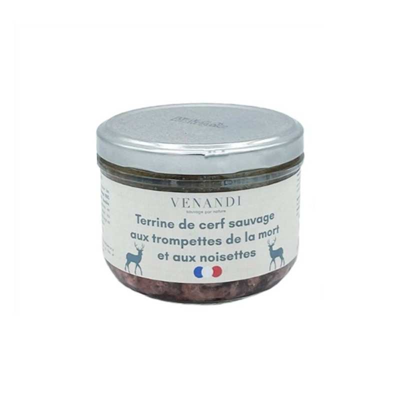 Terrine Cerf Sauvage Français aux Trompettes de la mort et Noisettes 180g 