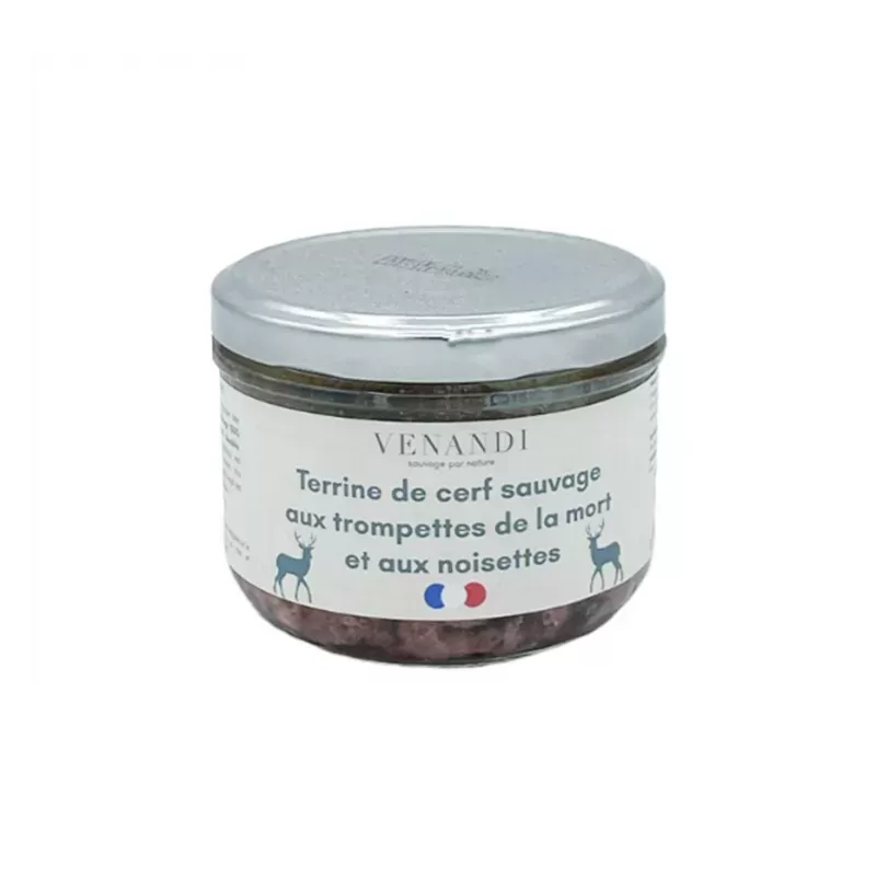 Terrine Cerf Sauvage Français aux Trompettes de la mort et Noisettes 180g 