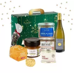 Coffret Le Festin de Noël Gourmand - Vin blanc, Pâté de Canard, Rillettes,  Terrines, Chocolat - Le Goût de nos Régions