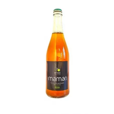 Bouteille de cidre biologique artisanal breton mi-sec 75cl.