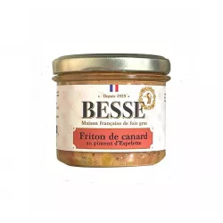 Friton de Canard au Piment d'Espelette 100g avec foie gras