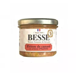 Délicieux Friton de Canard au Piment d'Espelette avec 10% de Foie Gras - 100g