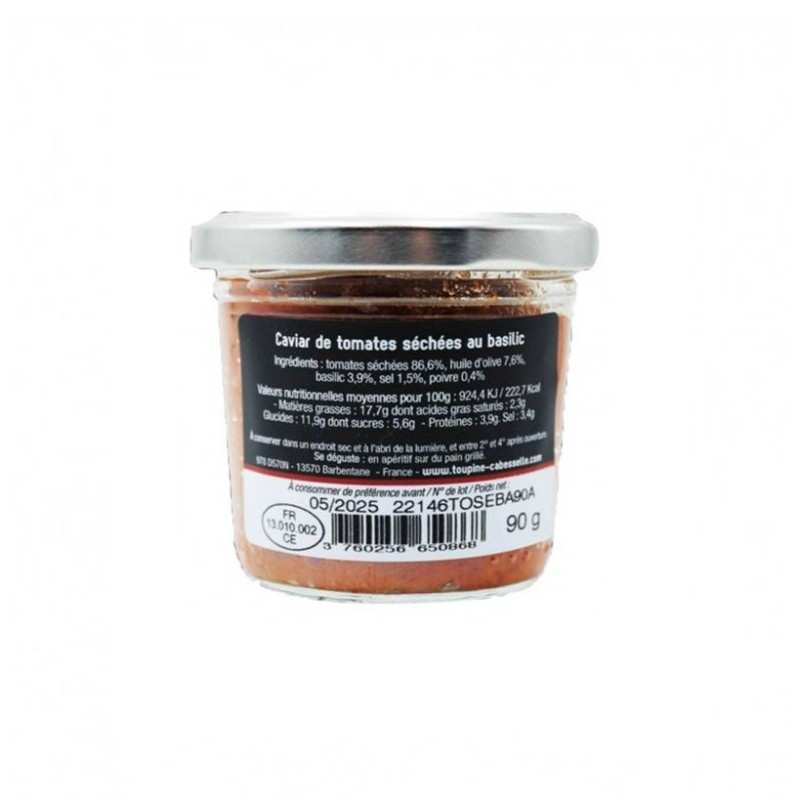 Caviar de tomates séchées au basilic 90g Conserverie Toupine et Cabesselle