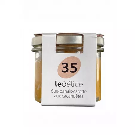 Duo Panais - Carottes aux cacahuètes 90g en pot, tartinable naturel pour apéritif.