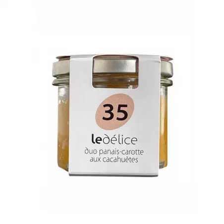 Duo Panais - Carottes aux cacahuètes 90g en pot, tartinable naturel pour apéritif.