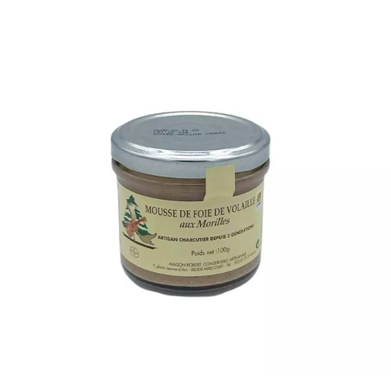 Mousse foie de volailles aux morilles - Maison Robert 100g - 1 Mousse foie de volailles aux morilles - Maison Robert 100g - 1