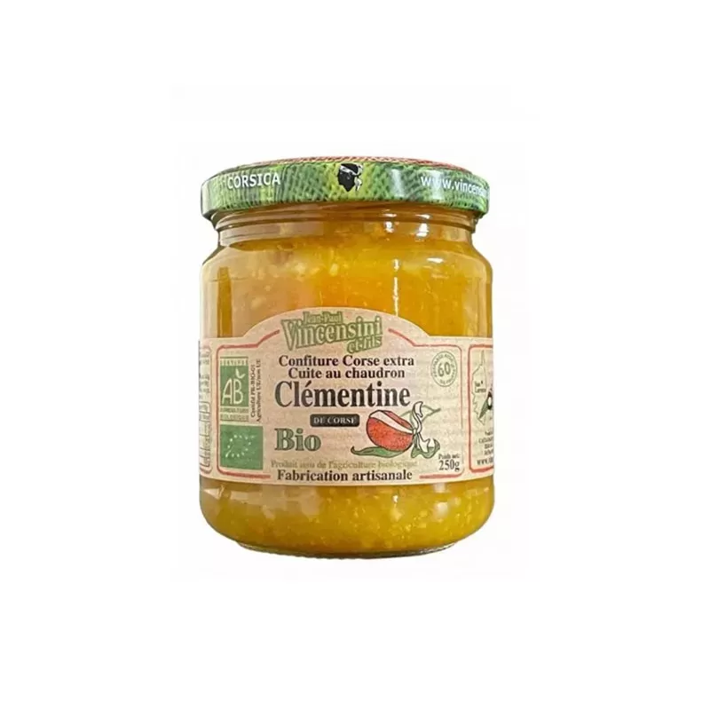 Confiture de Clémentine Bio 250g - Jean Paul Vincensini et Fils 