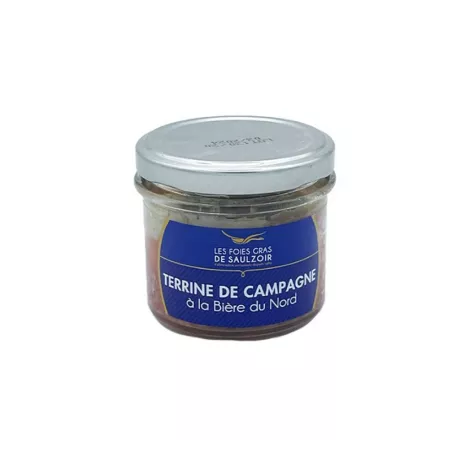 Terrine de Campagne à la Bière du Nord 90g en boîte élégante, vue de face