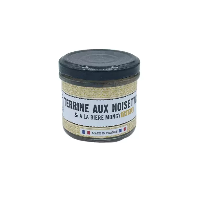 errine aux Noisettes et à la Bière Mongy Triple 90g, délicieuse et onctueuse.